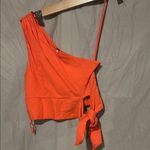 Free People Orange One-Shoulder Tank Top Photo 1