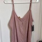 Danskin Women's Pink V-Neck Tank Top Size Medium Thin Straps Textured Fabric NWT Photo 0