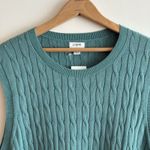 NWT JCrew Factory Women’s Cable Knit Shell Size XXL 100% Cotton Green Classic Photo 1