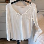 Lucky Brand  Loose Fit Blouse Oversized Cream Photo 6