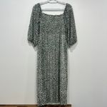 Baum Und Pferogarten Womens Dress‎ XS Floral Green White Boho Puff Sleeve Midi Photo 2