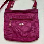 Coach Magenta Signature Logo File Getaway Crossbody Bag Photo 1