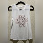 Spiritual Gangster  NWT White Graphic Tank Top Namaste Active Muscle Tee Size M Photo 2