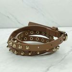 Brown Studded Faux Leather Belt Medium (M) ✨ Photo 4
