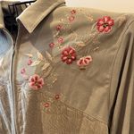 Alfred Dunner Jacket 20W Womens Full Zip Coat Embroidered Floral Beaded Knit Photo 2