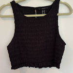 Forever 21  Black Textured Crop Top Photo 0