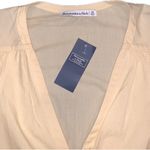 Abercrombie & Fitch Butter Yellow Peasant Sleeve Tie Front Cropped Top Shirt XS Photo 5