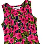 80s 90s Vintage Floral Wide Leg Jumpsuit Flowy Pink Blue Button Front Retro Boho Photo 2