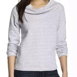 James Perse  Sweatshirt in Gray & White Striped, Cowl Neck Sweatshirt Size 4; XL Photo 0