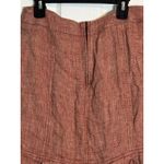 H&M Women's Linen Orange Skirt, Ruffles, Pencil Skirt, Polyester Lining, Size 4 Photo 4