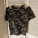 SheIn XL army print cut out shoulder tie up tee Photo 1