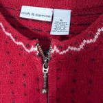 Croft & Barrow Red Snowman Fair Isle Knit Zipper Front Cardigan Sweater XL Photo 4