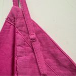 American Eagle Button Wrap Mini Dress NWT size Medium SHORT Linen Blend Hot Pink Photo 4