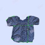 Anthropologie Pilcro Puff Sleeve Blouse Small Boho Fall Cottagecore Artsy Print Photo 3