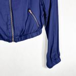 Silence + Noise Silence Noise Medium Jacket Blue Cropped Long Sleeve Full Zip Pockets 1449 Photo 6