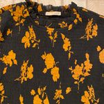 Active USA Autumn Black Mini Bodycon Dress With Orange Florals And Puff Sleeves Photo 10