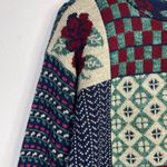 Vintage Willow Bay Patchwork Fair Isle Floral Long Acrylic Sweater Navy M new Blue Size M Photo 2