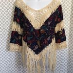 Love j Love‎ J cream crocheted paisley boho chic top Photo 0