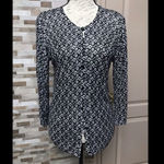 Verve Ami  Black And White Button Down Cardigan Sweater Top Shirt Sz M Photo 3