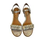 Trask Silver Metallic Sandals Heels Bead Detail Ankle Strap Size 9.5 NWOB NEW Photo 2