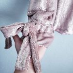 C/MEO COLLECTIVE  Pink Sequin Long Sleeve V-neck Top Photo 1