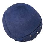 Neumann Endler 100% Wool Navy Blue Rhinestone Hat Fair Field Felts Cloche VTG Tan Photo 3