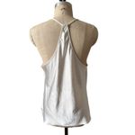 NWOT Olivia Grey Cowl Neck Satin Tank Top Size XL White Photo 2