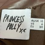 Princess Polly Tatum Brown Faux Leather Square Neck Cropped Corset Top Size 6 Photo 2