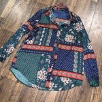 Pretty Little Thing  nwot size 4 paisley satin button up mix printed blouse boho Photo 5