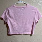 Light pink cropped short sleeve metal heart top Photo 3