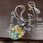 Handmade Boho Floral Oval Enamel Pendant Stainless Steel Necklace 20” Handcrafted Photo 7