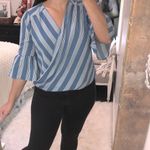 Late August size medium blue & white striped top Photo 1