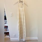 Free People  BEACH Villas Halter Maxi‎ Dress in Cream Terry Cloth Stripe Small Photo 1