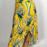 The Room Yellow Floral wrap Over Maxi Skirt In Medium  Photo 1