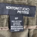 Vintage Petites Olive Green Corduroy Skirt Embroidered Autumn Leaves Midi 8P Size 8 Photo 7