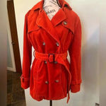 L.L.Bean Orange Corduroy Belted Trench Coat Jacket Women’s Small Petite Size undefined Photo 1