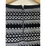 Loft Ann Taylor  Sz S Shift Dress Black White Striped Geometric 3/4 Sleeve Office Photo 2