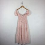 Heartloom Della Pink Floral Smocked Puff Sleeve Midi Dress Small Coquette Girly Photo 3