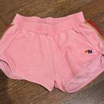 Aviator Nation Pink Striped Jogger Shorts Photo 0