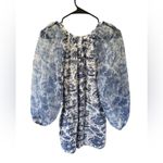 STAUD Garden Balloon Sleeve Shift Dress In China Blue Toile Photo 5