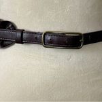 Gap Y2K Faux Leather Brown Ruffle Antique Gold Buckle Belt Women’s Size Medium Photo 4