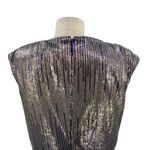 Tadashi Shoji  Sequin‎ Gown Long Ruched Metallic Ombre Gold Purple Size 12 Photo 5