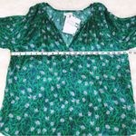 Roller Rabbit Green Floral Long Sleeve Top Peasant Blouse Lucy Size Large New Photo 10