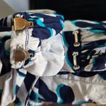 Diane Von Furstenberg  Revel Blue & White Coral Bow Detail Fit & Flare Dress - 10 Photo 13