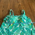 Lands' End Womens Green Palm Frond Underwire Tankini Swim Suit Top Plus Size 16W Photo 7