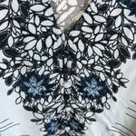 Free People  Bird of a Feather Blue Oversized V-neck Top‎ size Small Boho Spring Photo 3