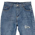 SheIn Distressed Denim High Rise Straight Leg Jeans Size Large Photo 2