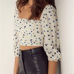 Aritzia Wilfred Lolita Blouse in Birch/Classic Navy Blue Photo 1