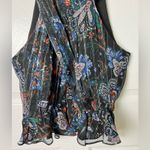 Veronica Beard  Womens Silk Metallic Floral Black Open Back Multi Kailani Top 8 Photo 3