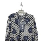 ZARA  Cotton Blend Boho Ruffle Tassel Tie Blue White Mini Dress Small NWOT Photo 2